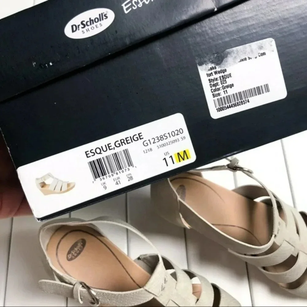 Dr. Scholl's Cream Bohemian Caged Wedges 11 NIB